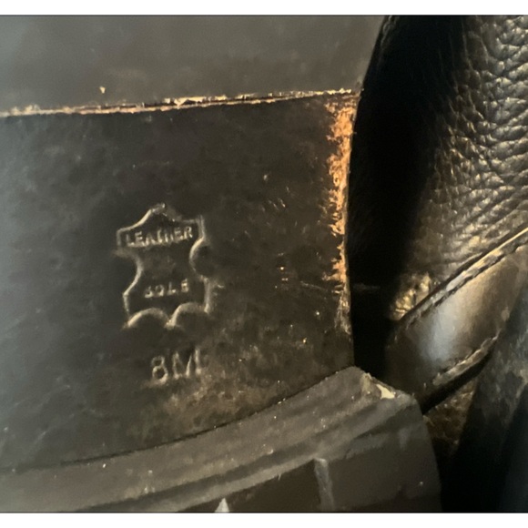 Tory Burch Black Leather Riding Boots Gold Logo Buckle Womens Size 8M - Picture 6 of 12